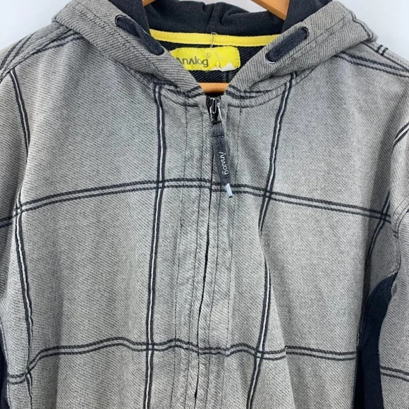 Analog‎ Women's Check Pattern Full Zip Cotton Long Sleeve Hoodie Size L - Picture 4 of 11